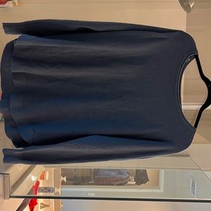 Blue over the shoulder sweater